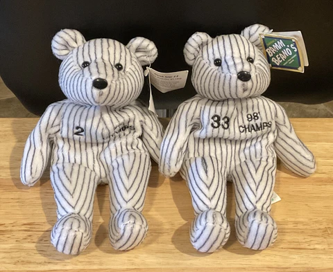 BAMM BEANO'S Bean Bag Plush Derek Jeter & David Wells 1998 WS Champs NY Yankees Cover
