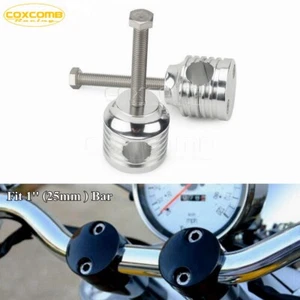 Chrome Handlebar Riser Clamp Mount For Harley Kawasaki Suzuki Cafe Racer 1'' Bar - Foto 1 di 8