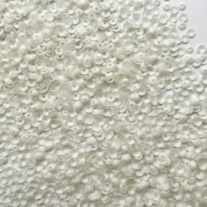 4mm Cup Sequins Oyster White Transparent Glossy Matte Duo Reversible Made in USA - Picture 1 of 1
