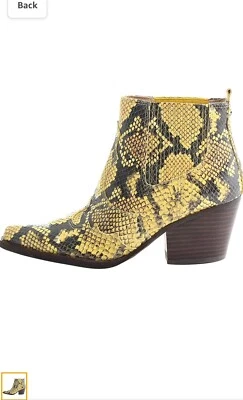 Sam Edelman Winona Amarillo Piel de Serpiente Cuero Occidental Botines Talla EE. UU. 7,5 USADO EN EXCELENTE ESTADO Foto 1 de 4