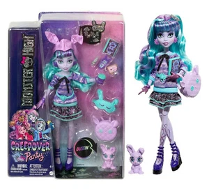 MONSTER HIGH Puppe und Sleepover Zubehör, Twyla Puppe +Pet Bunny *OVP offen* ✅ - Bild 1 von 4