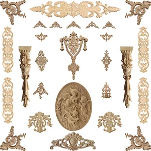Holz Verzierung Ornament Schnitzerei  Möbel Deko Tür Schrank Ecke Retro Antik - Bild 1 von 48