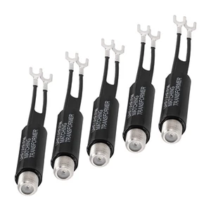 5PCS 75ohm F to 300 ohm Twin-Lead UHF/VHF/FM Balun Antenna Transformer Converter - Picture 1 of 8