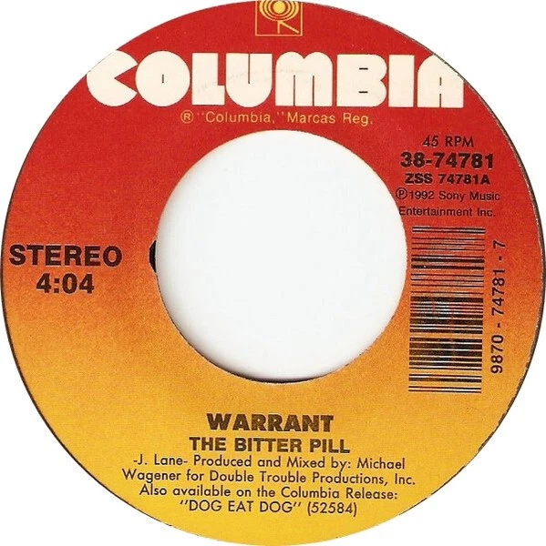 Warrant - The Bitter Pill (7" Single) Foto 1 de 1