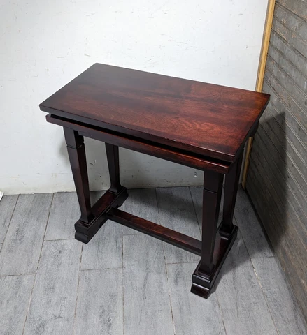 Vintage Convertible Slant Tilt Top Piano Bench Table English Regency Empire Cover