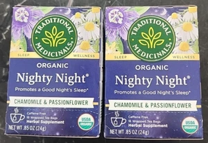 2 packs Traditional Medicinals Organic Nighty Night Tea/Chamomile Passionflower - Picture 1 of 5