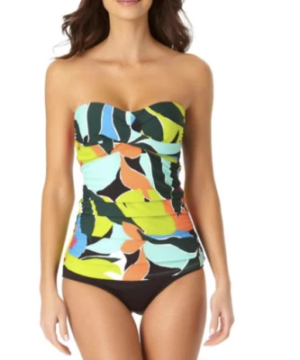 Camiseta de baño Tankini Anne Cole $68 Twist Front talla XS Foto 1 de 4