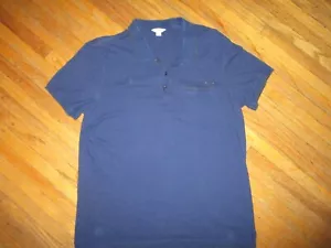 CALVIN KLEIN POLOSHIRT einfarbig dunkelblau Retro klassisch Schlitztasche Herren MD/LRG - Bild 1 von 4