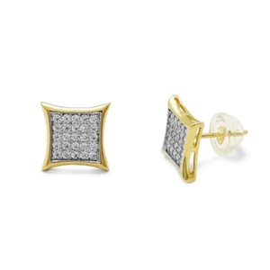 Aretes ADIRFINOS 14K Cuadrados Micro Pavé Circonita Cúbica - Imagen 1 de 10