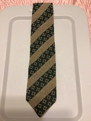 Corbata vintage años 70-80 EMPORIO ARMANI Italia para hombre 4" ancha verde oscuro viscosa rayón Foto 1 de 4
