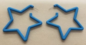 2.75” LIGHT BLUE STAR SHAPE EARRINGS ( 1204 LBL ) - Imagen 1 de 1