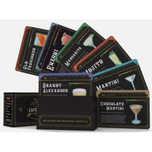 100 Cocktail Cards Recipes to Master Cocktails Bartender Home Bar New Sealed - Picture 1 of 5
