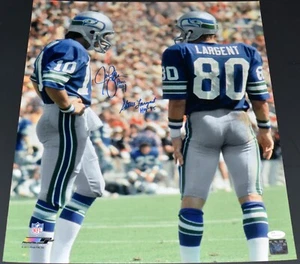 STEVE LARGENT & JIM ZORN AUTOGRAPHED SEATTLE SEAHAWKS 16x20 PHOTO JSA - Picture 1 of 1
