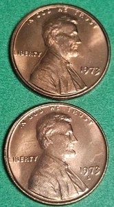 1973 P & D Lincoln Memorial Cent RD Gem Uncirculated Penny US Coins 1C - Bild 1 von 2