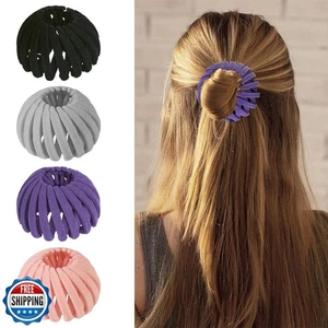 4Pcs Bird Nest Hair Clips Expandable Hair Bun Maker Hair Accessor - Picture 1 of 5