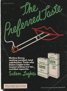 Anuncio impreso a doble cara El sabor perfecto Salem 100 cigarrillos Introducción Jell-o - Imagen 1 de 2