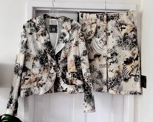 Cappopera Jeans .. CAPPONI & PERANI . Stunning Skirt & Jacket Sz UK 14/16 - Picture 1 of 23