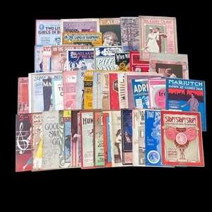 LOT- Giant Set of 40 Vintage Piano Sheet Music Singles From The Early 1900s - Picture 1 of 13