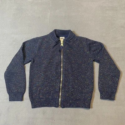 OshKosh Sweater Girls 3T Navy Blue Full Zip Sparkle Knit Jacket Metallic Yarn - Image 1 of 4