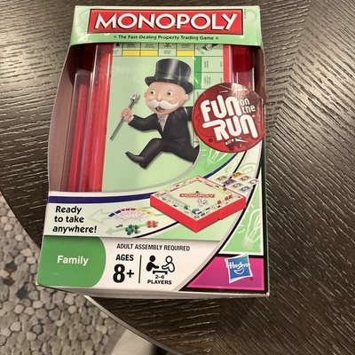 2012 Monopoly “Fun on the Run” Travel Board Game Hasbro NEW Pcs Sealed - Image 1 of 4