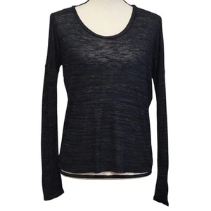 Camisa negra Forever 21 para mujer talla XS jaspeada mezclada con abertura trasera acanalada tejida Top - Imagen 1 de 7