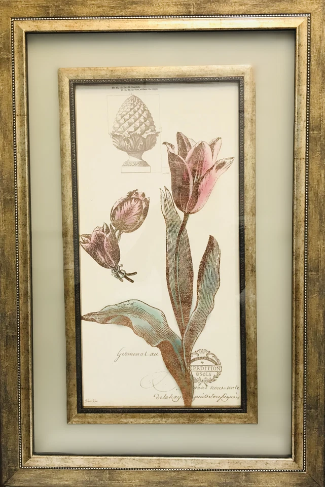 Vintage Botanical Tulip Wall Decor 25W x 37H. - Image 1 of 4