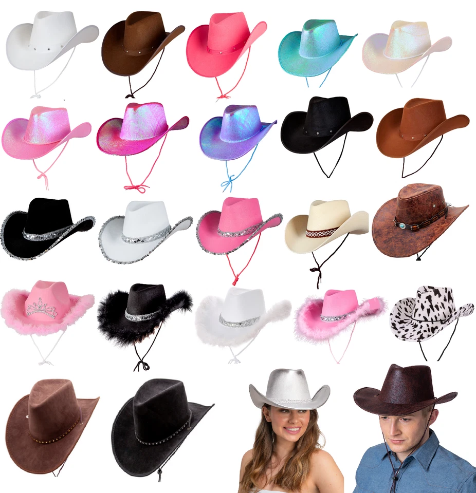 Cowboy Cappello Ultimo Rodeo Addio Al Nubilato Wild West Weatern Costume Adulti - Immagine 1 di 1
