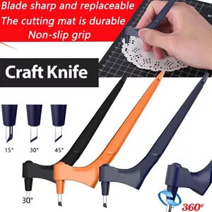 360° Rotating Cutting Blade Craft Gyro Knife Tool Art Knife Carve Flowers Cutter - Picture 1 of 16