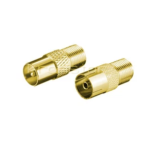 Conector de antena adaptador conector coaxial a conector F acoplamiento a conector F ORO 8K - Imagen 1 de 1