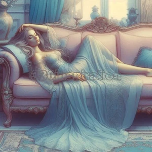 Digital Image Picture Photo Wallpaper Background Desktop Art Woman Sleeping #A15 - Picture 1 of 1