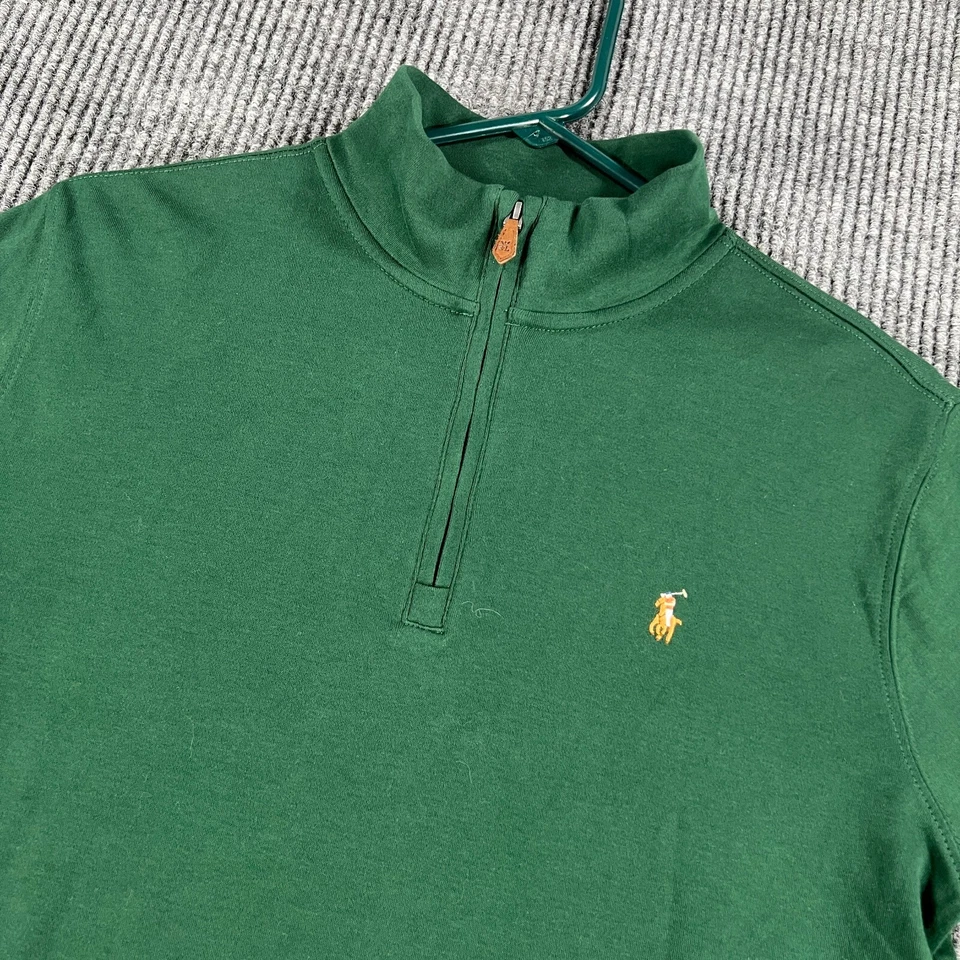 Polo Ralph Lauren Pullover Sudadera Juvenil XL Extra Grande Verde 1/4 Cremallera Carne Foto 1 de 4