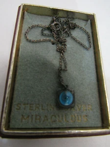 B OLD VINTAGE MARY MIRACULOUS MEDAL VIRGIN MARY Religious Pendant NECKLACE - Picture 1 of 1