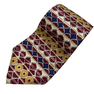 Metropolitan Museum of Art Tie Men's Necktie Silk Maroon Ivory Blue Abstract - Picture 1 of 7