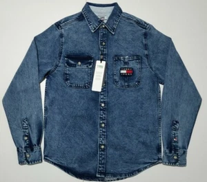 TOMMY HILFIGER, Herren Komfortpassform Tommy ABZEICHEN, Denim Shirt in leichter Wäsche Indigio - Bild 1 von 12