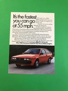 1984 VOLKSWAGEN SCIROCCO VW VINTAGE ORIGINAL PRINT AD ADVERTISEMENT PRINTED - Picture 1 of 1