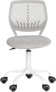 Desk Chair Linen Fabric Seat Ergonomic Swivel Task Chair without Armrest Adjusta - Picture 1 of 12