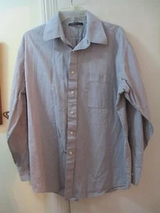 Tommy Hilfiger Blue w/subtle pattern 100% Cotton Dress Shirt Size M L/Sleeves - Picture 1 of 4