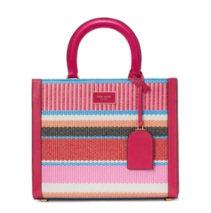 Kate Spade Manhattan Striped Woven Straw Small Tote Crossbody ~NWT~ - Picture 1 of 7