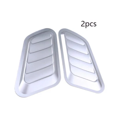 Car Air Flow Intake Scoop Turbo Bonnet Vent Cover Decor Trims Hood Fender Silver - Image 1 of 4