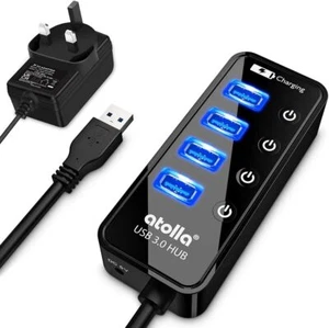 USB Hub mit 4 USB 3.0 SuperSpeed Datenports und 1 USB Smart Charging Port - Bild 1 von 1