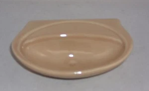 Miniatur Waschbecken Seifenschale Porzellan beige - Bild 1 von 1