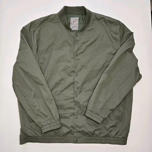 Gap XL Button Up Jacket Polyester Rain Bomber Extra Large Green Breathable Light - Picture 1 of 6