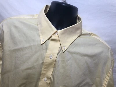 Camisa de vestir American Living para hombre 18 34-35 camisa de vestir de sarga amarilla 100 % algodón Foto 1 de 4