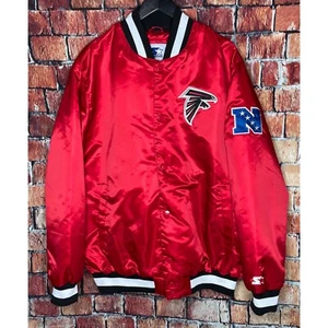 Atlanta Falcons Starter NFL Satin Red Stitched Bomber Snap Front XXL Jacket - Picture 1 of 7