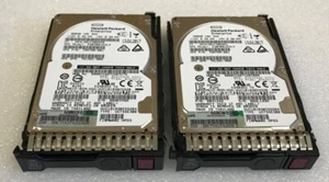 Lot of 2x HP 785410-001 300GB 12Gbps 15MM SAS 10K 2.5" Hard Drive w/ Tray - Afbeelding 1 van 3