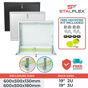 Armoire réseau de vidéosurveillance 19 pouces RACK 2U 3U profondeur 130 mm 180 mm noir gris blanc - Photo 1/12