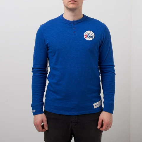 Philadelphia 76ers Henley Sweatshirt Mitchell & Ness NBA Basketball Sweater New Cover