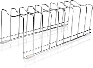 Küche Schrank Topf Pfanne Deckel Organizer Topf Aufbewahrung Halter Stahl Regal Speisekammer NEU - Bild 1 von 8