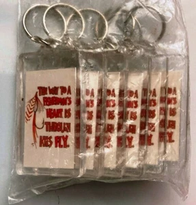 The Way To A Fishermans Heart Is Through His Fly LOT OF 6 Keychains 3.75" NOS - Picture 1 of 4