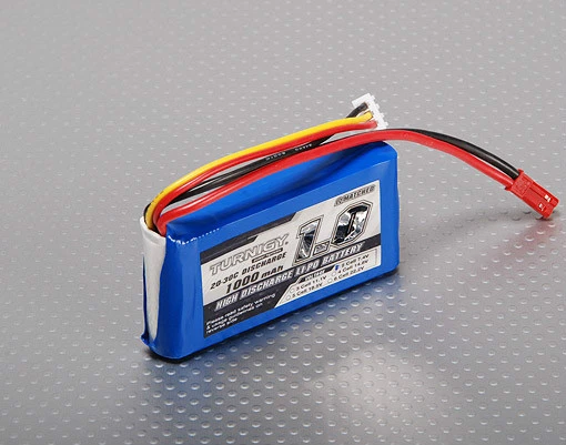全新 Turnigy 1000mAh 2S 7.4v 20C 30C Lipo 电池组 JST 美国 — 第 1/1 张图片
